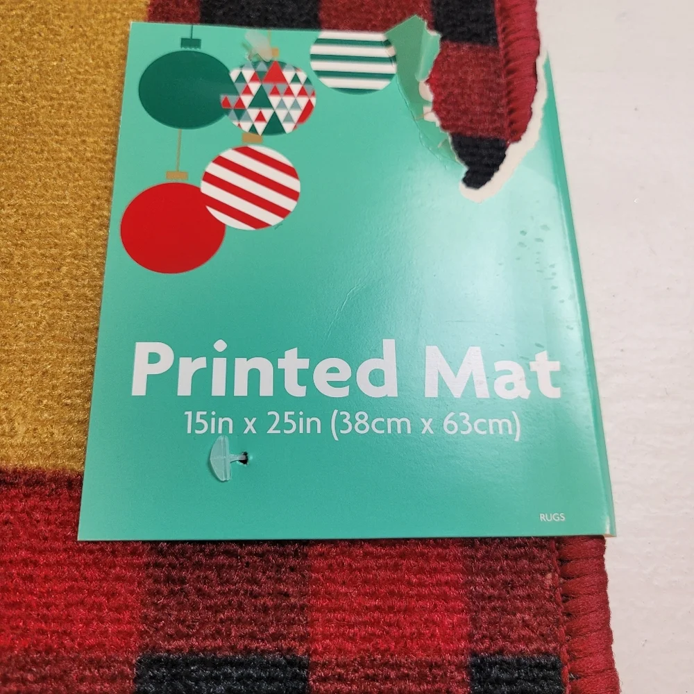 Red and Black Plaid Joy Doormat